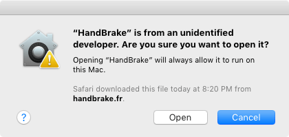 handbrake for mac is not working